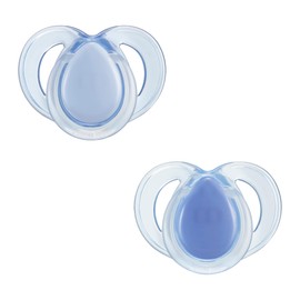 Tommee Tippee Nighttime soother, 18-36 months, 2 pack of glow in the dark soothers with reusable steriliser pod, Assorted Colours