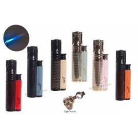 Scorch Torch 90 Deg Single Flame Torch Lighter with Cigar Punch - Orange