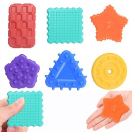 6 PCS Sensory Stones, Sensory Toys, Sensory Toys for Autism, Fidget Stress Toys for Students Anxiety Relief, Social Emotional Feelings Toys-Texture Sensory Fidget Toy （Random Color） ﻿