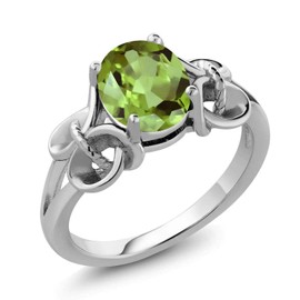 Gem Stone King Oval Gemstone Birthstone Engagement Ring For Women | 925 Sterling Silver | Oval 9X7MM | Wedding Anniversary Promise Ring | Available in size 5, 6, 7, 8, 9