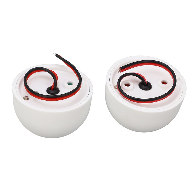 Pair of Rounded Waterproof Sidelight Signal Lamp Red + Green
