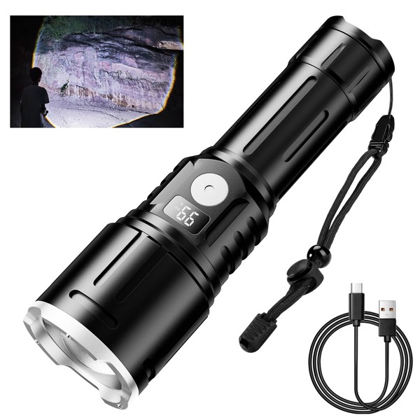 Skylla LED Flashlight Extremely Bright high lumens, USB Rechargeable, 6