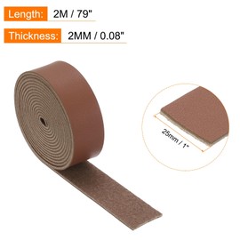 Rebower Flat Leather Strip,1 Inch Wide 79 Inch Long Leather Cord PU Faux Leather Strips Strap,[for DIY Craft Making Sewing Belts Wallets Bag Jewelry Projects ]-Dark Brown