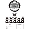 MEASUREMAN 3-1/8" Dial Size, Digital Pressure Gauge, 0-100psi/bar/Mpa/Kpa, 1/4"NPT Lower
