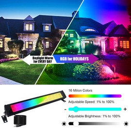 2 Pack 50W RGB Wall Washer Light, Indmird Stage Wash Light Bar, RGB Light Bar, Warm 3000K & 16 Million Colors&Timing& Music Sync, for Commercial Lighting, Birthday Party, Garden Lighting, Wall Display