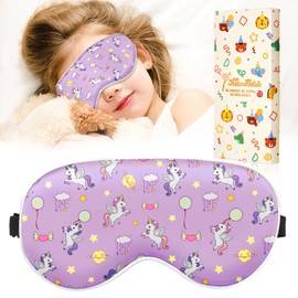 Miss Adola Sleep Mask for Kids - Cute Kawaii Cartoon Silk Sleeping Mask with Adjustable Strap Soft Smooth Light Eye Mask for Sleeping Silk Kids Eye Cover for Boys Girls Teens, Red
