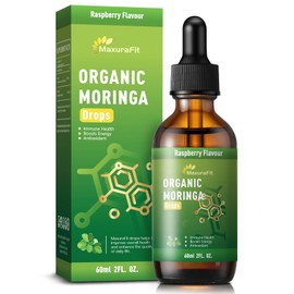 MaxuraFit Moringa Leaf Drops with Vitamin C, Moringa Oleifera Extract Liquid Drops for Immunity Support,Antioxidant,Overall Health & Energy,Vegan Herbal Supplement 4 fl oz