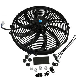 16 inch Slim Fan Push Pull Electric Radiator Cooling W/Mount Kit 12V Universal