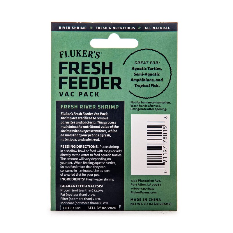 Fluker's Fresh Feeder Vac Pack Shrimp, All Natural and Preservative