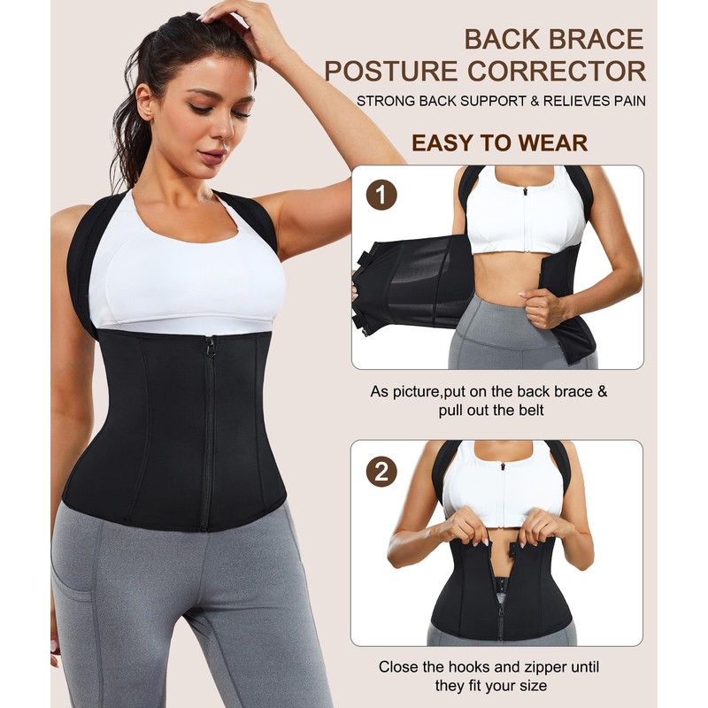 URSEXYLY Women Back Braces Posture Corrector Waist Trainer Vests Tummy