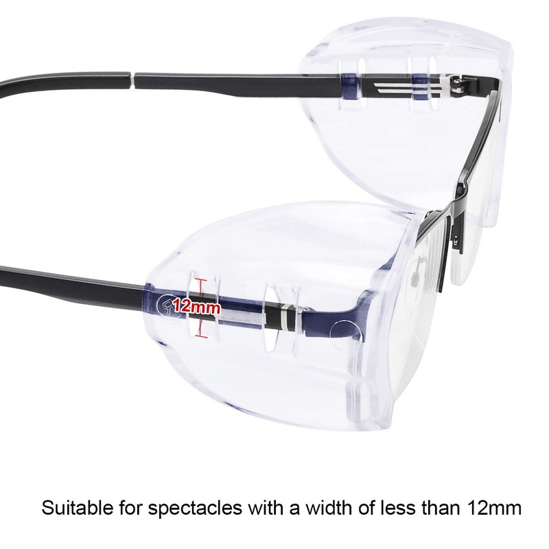 MELASA 12 Pairs Eye Glasses Side Shields, Flexible Slip on