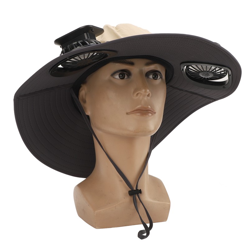 Detachable Sun Fan Hat 3 Speeds Adjustable UPF50 Breathable Wide