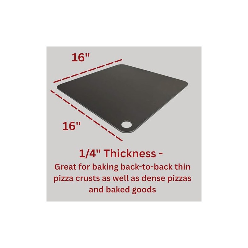 ThermiChef 16" by 16" Pizza Steel (1/4" Thickness) - Multipurpose