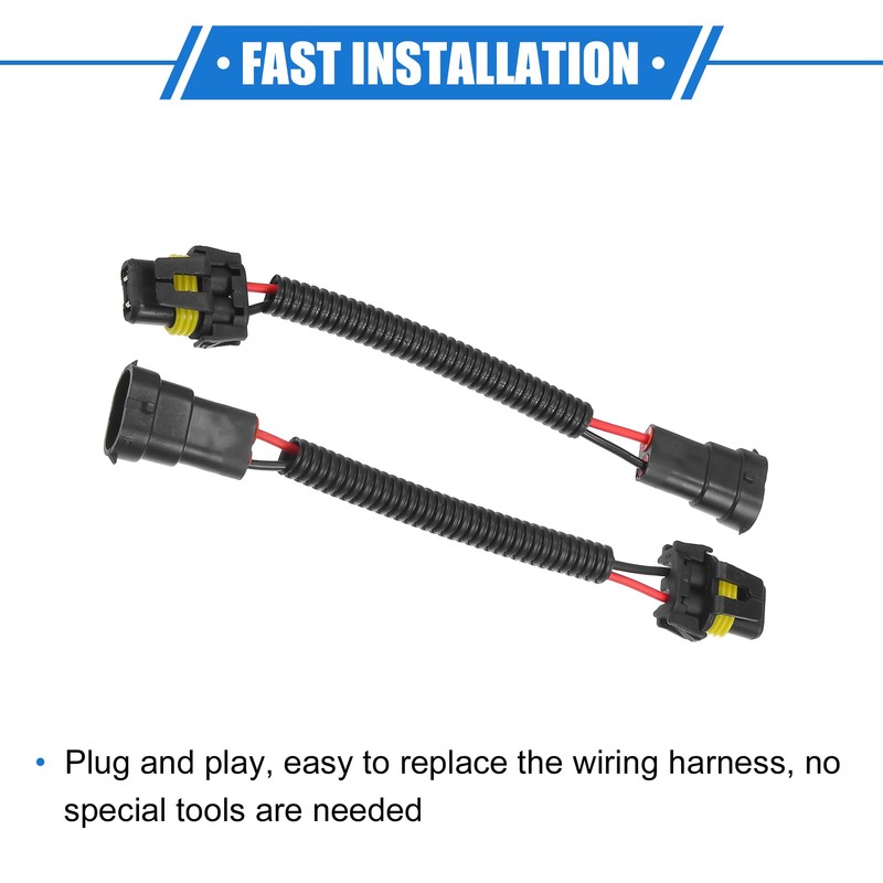 A ABSOPRO 2pcs H8 H9 H11 Male to 9006 HB4