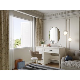 Mestikits Frameless Oval Mirror, 22x30 Inch Beveled Bathroom Mirrors for Over Sink, Oval Mirrors for Wall, Tempered Glass Oval Bathroom Mirror for Vanity