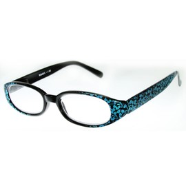 Aloha Eyewear Clear Reflections Irridescent Designer Reading Glasses for Youthful Women Who Want to Read in Style. Sapphire Shimmer 3.00