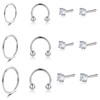 Bone Nose Rings Stud 316 Stainless Steel Horseshoe Septum Nose