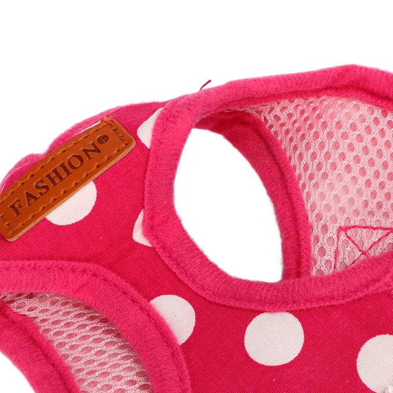 Dog Harness Leash Adjustable Escape Proof Breathable Safe Dots Design
