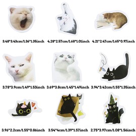 Scrapbooking Cat Stickers, Black Cat Scrapbook Stickers, 92Pcs Cute Cat Stickers, Kitten Stickers for Photo Albums, Diaries, Crafts, Scrapbooks, Notebooks