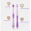 Generic Individually Packaged Cute Toothbrush Set, Compact Head (Purple, 3