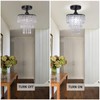 FRIXCHUR Small Crystal Chandelier Flush Mount Ceiling Light 3 Tiers