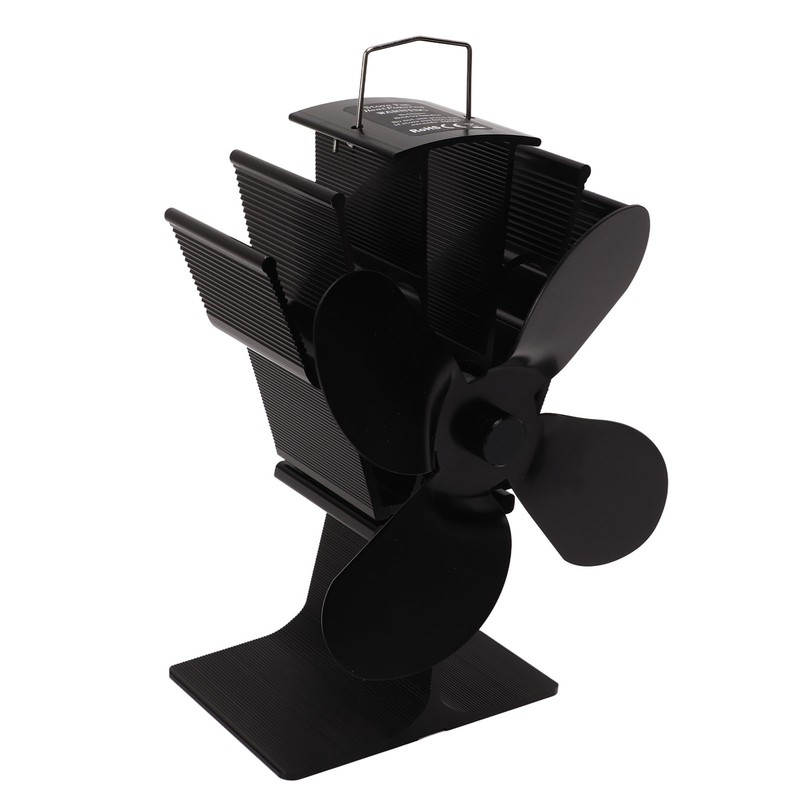 Heat Powered Fireplace Fan 4 Blades Aluminum Alloy Stove Fan