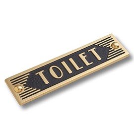 The Metal Foundry Toilet Metal Door Sign. Art Deco Style Home Decor Accessories Door Or Wall Brass Plaque. Handmade In England.
