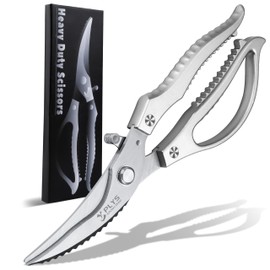 Kitchen Scissors for Chicken Poultry Shears: Heavy Duty Scissors Silver