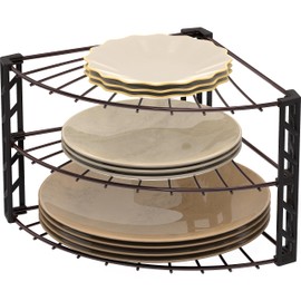 Simple Houseware 3-Tier Counter Corner Shelf Organizer, Bronze