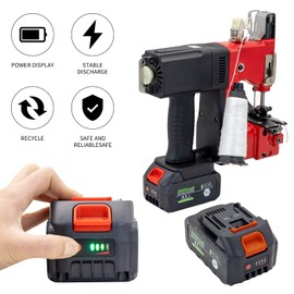 Battery Bag Sewing Closing Machine Cordless Portable Bag Closer Stitcher Packing Machine for Burlap Sack, Canvas,Feed Sacks,Rice Bags, PP Woven Kraft Paper Bag SDRTOP