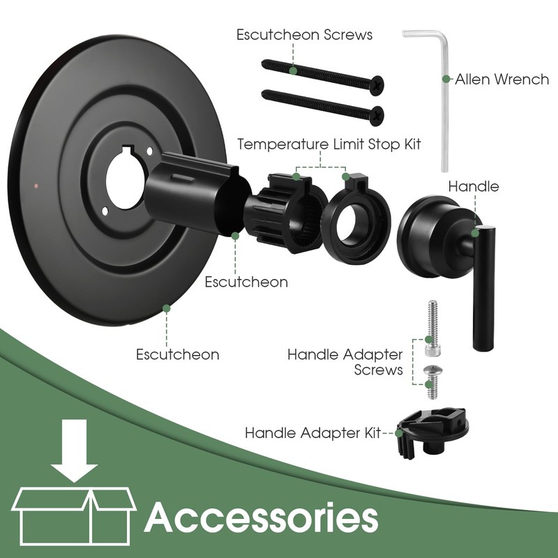 Shower Valve Handle for Moen T2901BL Gibson Shower Trim Kit,Matte