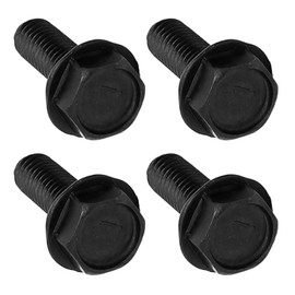 QUARKZMAN M6 x 17 mm Left Hand Thread Screw x 4 Pieces Hexagonal Head Flange Bolt for Clockwise Running Machines Black