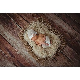 Newborn Baby Girl/Boy Crochet Knit Costume Photo Photography Prop Hats Outfits (cream)
