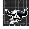 Skull Horns Sticker 4.25” x 3” Inch ~ 100% Waterproof