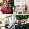 NEWISHER Farmhouse Embroidered Plaid Tablecloth Lattice Fabric Bedside Table Cloth