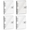 SKTMH 4Pack A5 Clear PVC Binder 6-Ring Notebook Binder Transparent