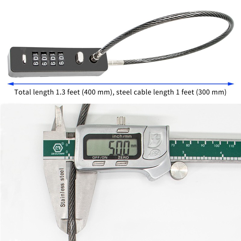 Zolunu Combination Lock Cable Security Steel Cable Luggage Lock Weatherproof