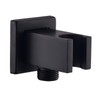 Wall Supply Elbow with Hand Shower Holder, Keymark Brass Square