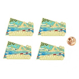 4 Pcs Swimming Enamel Pins, Sports Event Commemorative Button Pins, Swimmers Athletes Backpacks Clothes Boxes Accessories