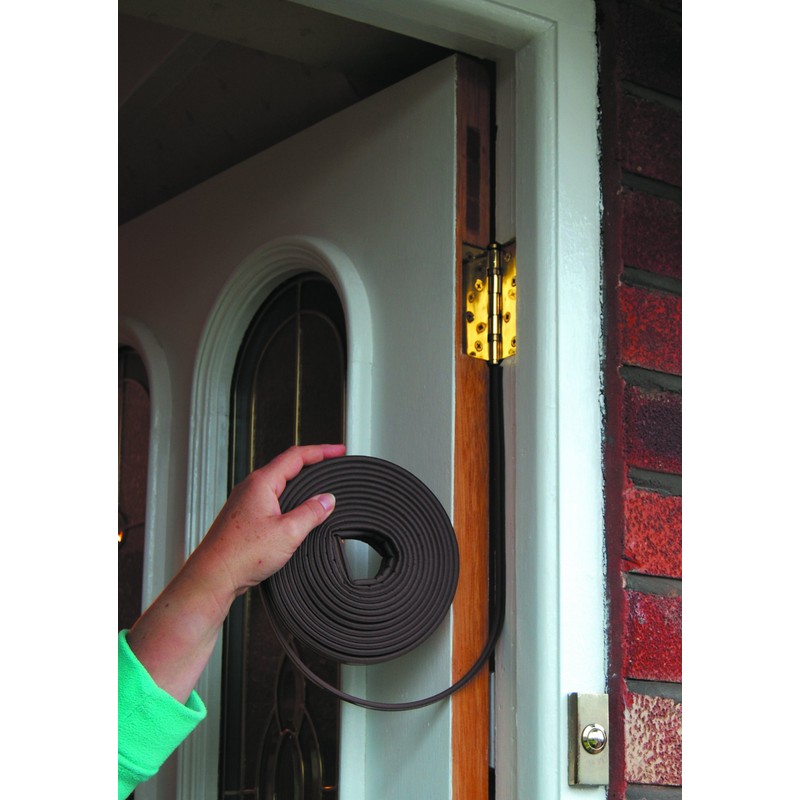STORMGUARD Brown 05SR034010MB 10m EPDM 'P' Profile Self-Adeshive Rubber Draught