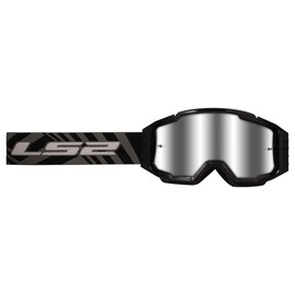 LS2 Helmets Charger Pro Motorcycle OTG Goggle (Black with Silver Iridium Lens)