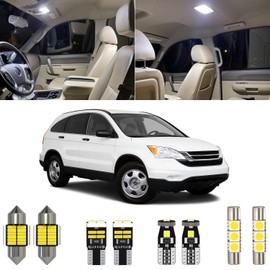 Xpismii 8 Piece 6000K White CRV Interior LED Lights Kit Package Replacement for Honda CR-V 2007 2008 2009 2010 2011 2012, with Placement Diagram and Install Tool