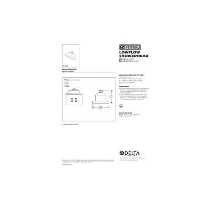 Delta Faucet RP51032 Contemporary Water-Efficient Showerhead, Chrome, 0.5