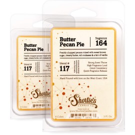 Shortie's Candle Company Butter Pecan Pie Wax Melts Multi Pack - Formula 117-2 Highly Scented 3 Oz. Bars (6 Oz. Total) - Made with Natural Oils - Bakery & Food Air Freshener Cubes Collection