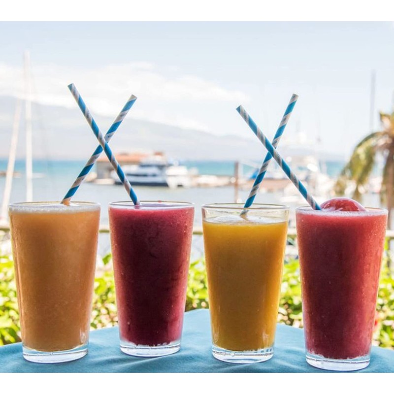 Shuiniba Biodegradable Striped Paper Straws,Paper Drinking Straws for Party, Events