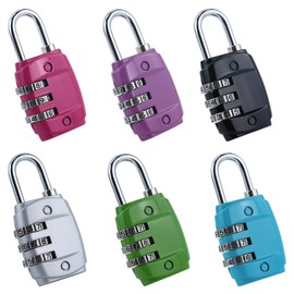 Lock with Combination Code, 6 Packs 3 Digit Anti-Rust Weatherproof Padlock Combination Lock Luggage Combination Lock for Locker Gym Garden Fences (Pack of 6)