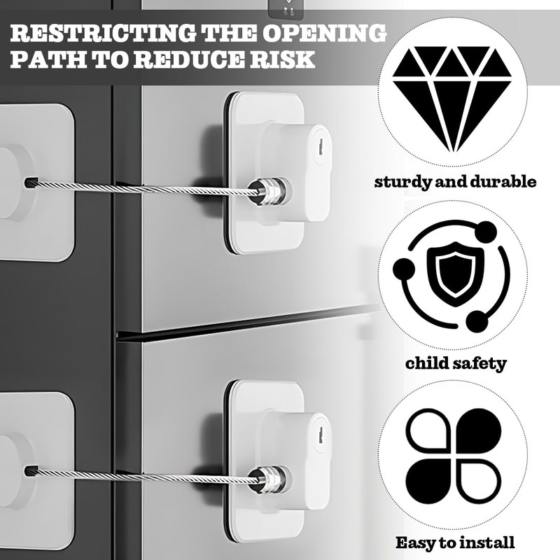 Children's Window Lock Without Drilling, Fridge Lock, Window Protection Children,