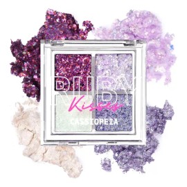 Paleta De Sombras Ruby Kisses Glitter 4 tonos Morados Gem Cassiopeia a Prueba de Agua Ideal para un Maquillaje Súper Glam