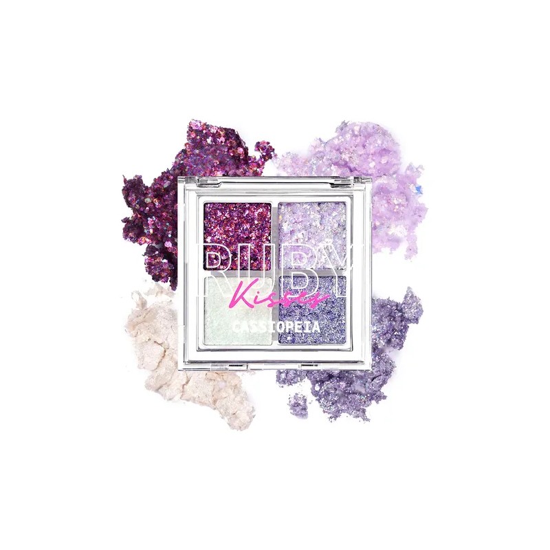 Paleta De Sombras Ruby Kisses Glitter 4 tonos Morados Gem