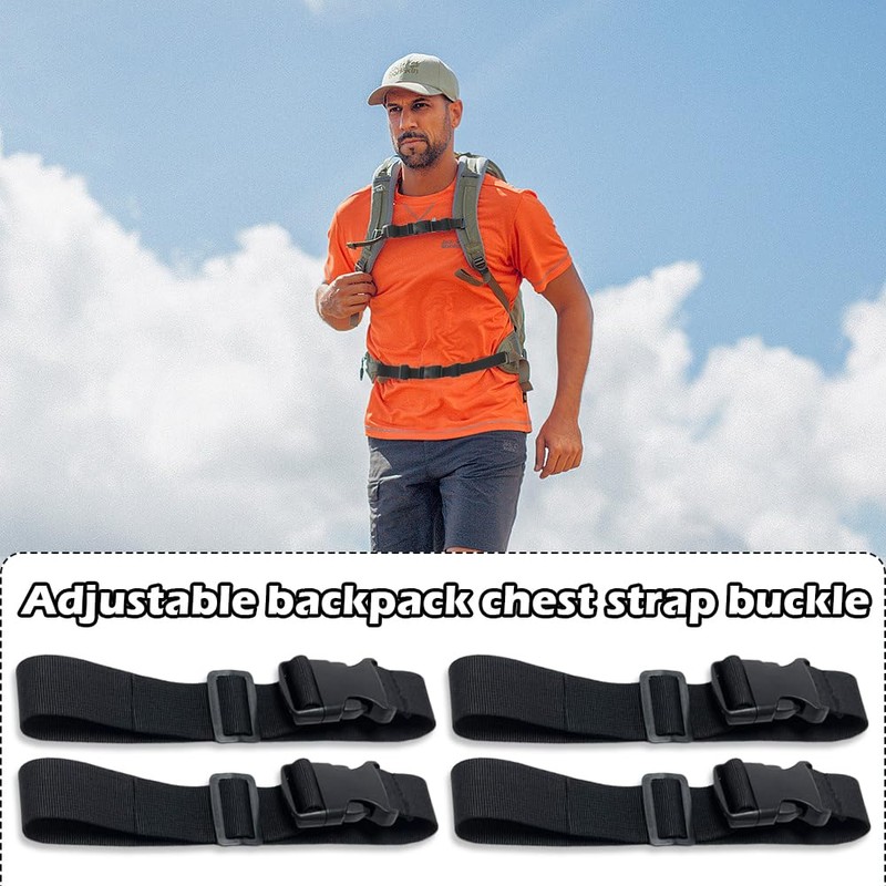 PMTFUMY 4 PCS Adjustable Backpack Chest Strap,Chest Belt for Backpack